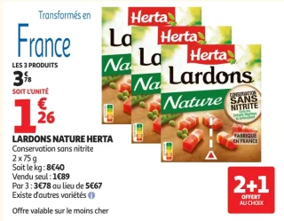 Lardons nature Herta Conservation sans nitrite