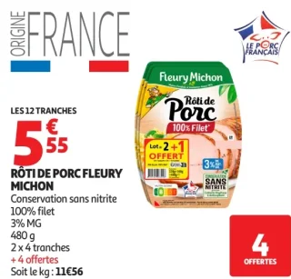 Rôti de Porc Fleury Michon Conservation sans nitrite