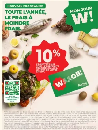 Offre de fidélité 10% cagnottés sur tous les produits frais des halles