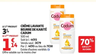 Crème lavante beurre de karité Cadum