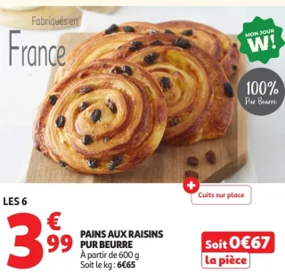 Pains aux raisins pur beurre