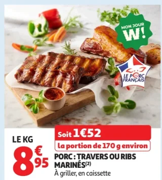 Porc: Travers ou ribs marinés