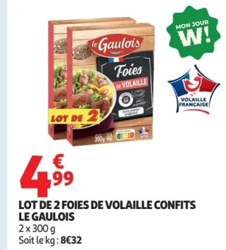 Lot de 2 foies de volaille confits Le Gaulois