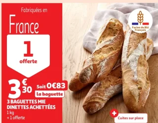 3 Baguettes mie dinettes