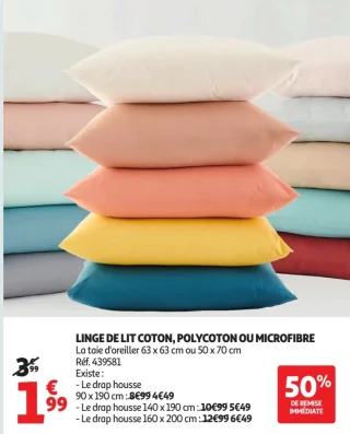 Linge de lit coton, polycoton ou microfibre