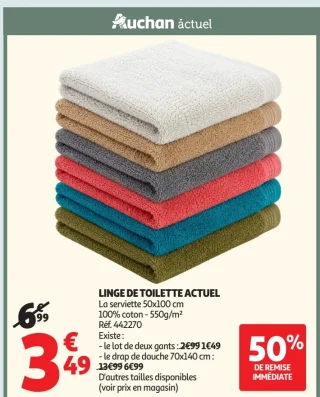 Linge de toilette Actuel