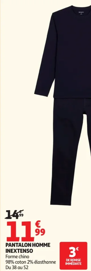 Pantalon homme Inextenso Forme chino