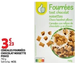 Céréales Fourrées Chocolat Noisette Pouce