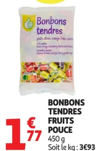 Bonbons tendres fruits Pouce