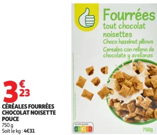 Céréales Fourrées Chocolat Noisette Pouce