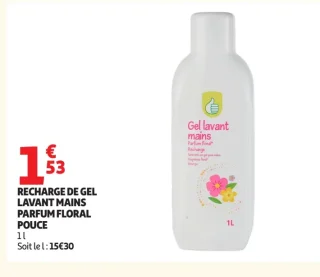 Recharge de gel lavant mains parfum floral Pouce