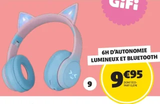 Casque sans fil bluetooth lumineux GiFi