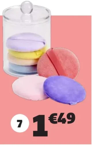7 Éponges démaquillantes vendues avec le rangement GiFi