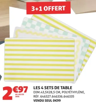 Les 4 sets de table