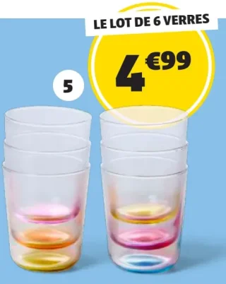 Le lot de 6 verres