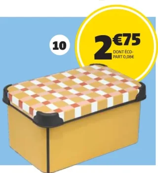 BOITE DE RANGEMENT 5 L DIM. 28,5 X 13,5 X 19 CM