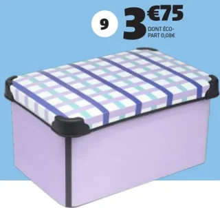 BOÎTE DE RANGEMENT 10L DIM. 23 X 16 X 34,5 CM
