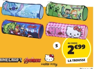 Trousse Stitch, Minecraft, Avengers ou Hello Kitty