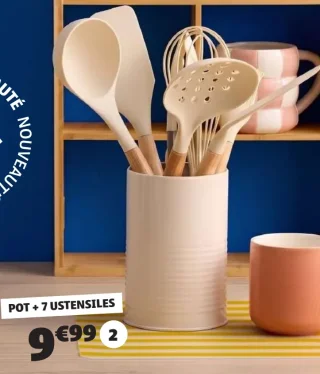 Pot et 7 ustensiles de cuisine GiFi