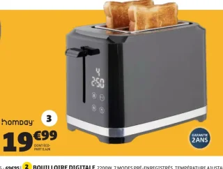 Grille Pain Digital Homday 800W