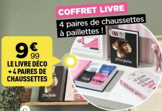 Coffret livre déco + 4 paires de chaussettes à paillettes