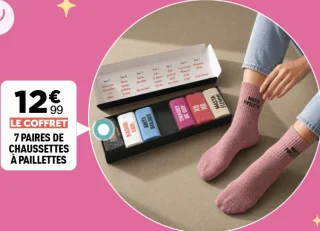 7 paires de chaussettes à paillettes