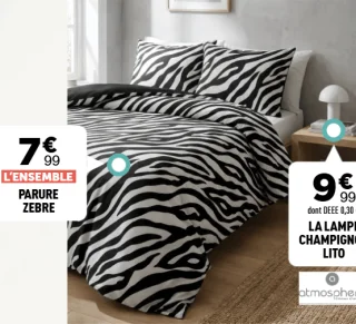 Parure Zèbre Microfibre