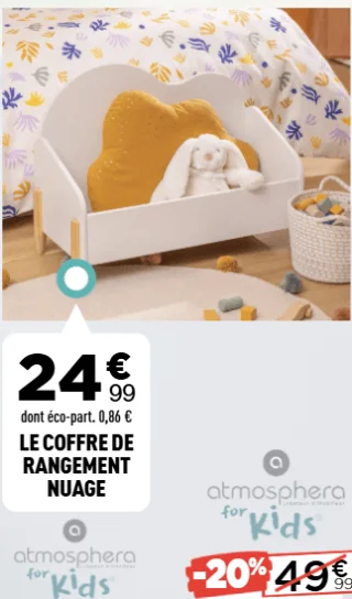 Le coffre de rangement nuage atmosphera for Kids