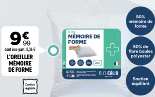 L'Oreiller Mémoire de Forme Bleu Câlin