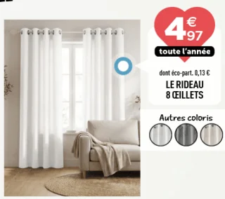 Le rideau 8 œillets