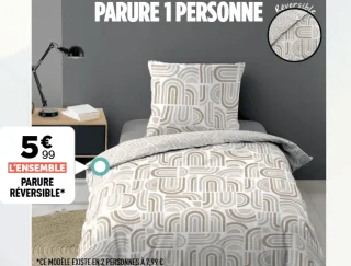 Parure microfibre réversible 1 personne