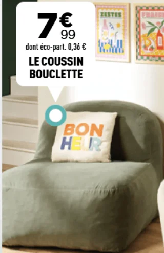 Le coussin bouclette Atmosphera