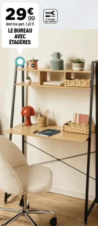 Le bureau avec étagères Atmosphera