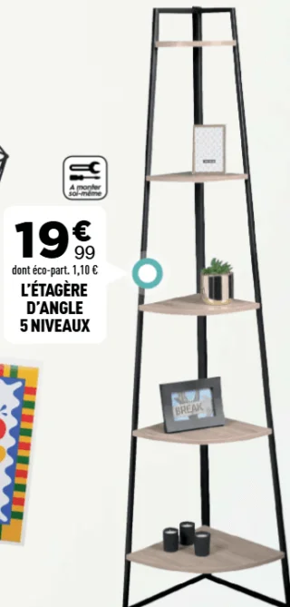 L'ÉTAGÈRE D'ANGLE 5 NIVEAUX