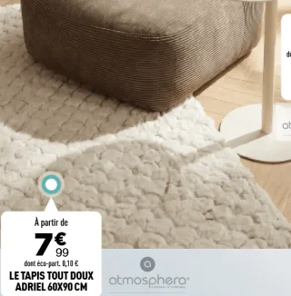 Le tapis tout doux Adriel 60x90 cm