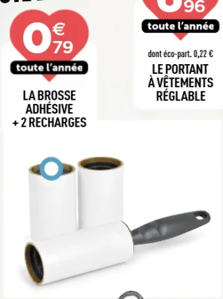 LA BROSSE ADHÉSIVE + 2 RECHARGES