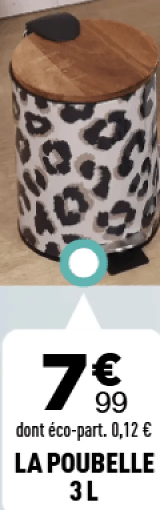 La poubelle 3 L motif léopard