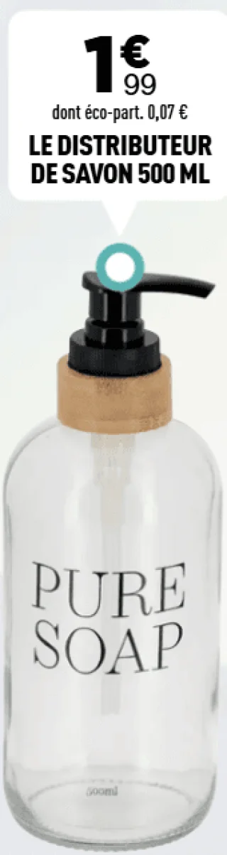 Le distributeur de savon 500 ml Pure Soap