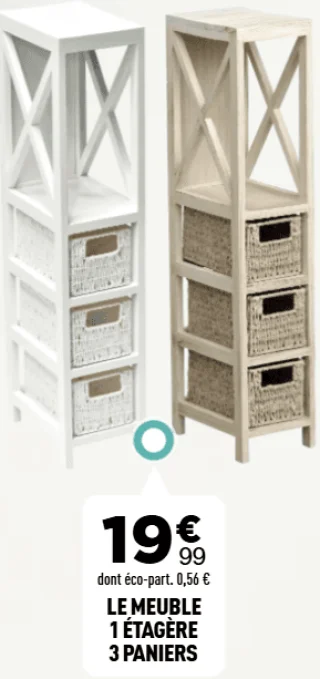 Le meuble 1 étagère 3 paniers