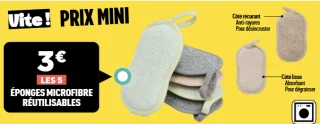 Éponges microfibre réutilisables