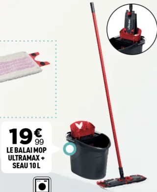 Vileda Le balai mop Ultramax + seau 10 L