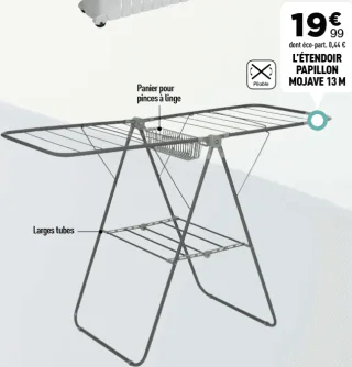 L'ÉTENDOIR PAPILLON MOJAVE 13 M