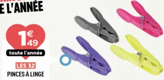 Les 32 pinces à linge