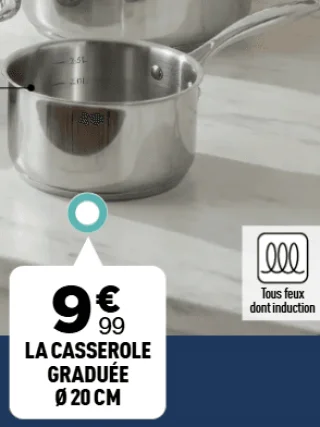 La casserole graduée Sitram Ø 20 cm