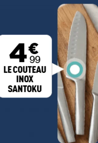 Couteau inox Santoku Sitram