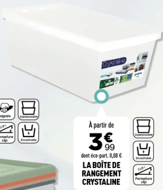 EDA LA BOÎTE DE RANGEMENT CRYSTALINE