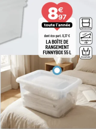 EDA LA BOÎTE DE RANGEMENT FUNNYBOX 55 L