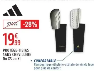 Adidas Protège-Tibias Sans Chevillère (Du XS au XL)
