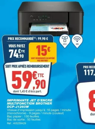 Imprimante jet d'encre multifonction Brother DCP-J1260W