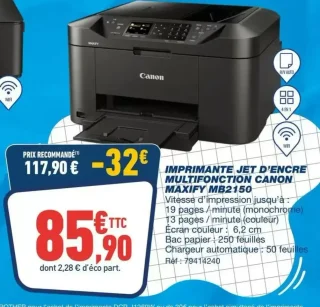 Imprimante jet d'encre multifonction Canon Maxify MB2150